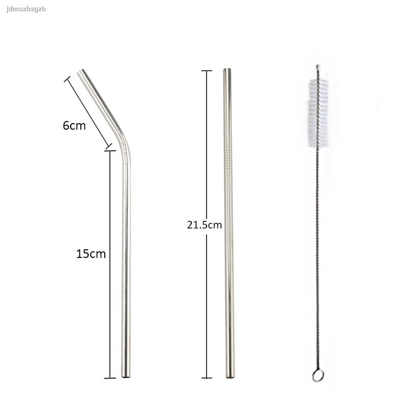 Colorful 304 Stainless Steel Straws Reusable Straight Bent Metal