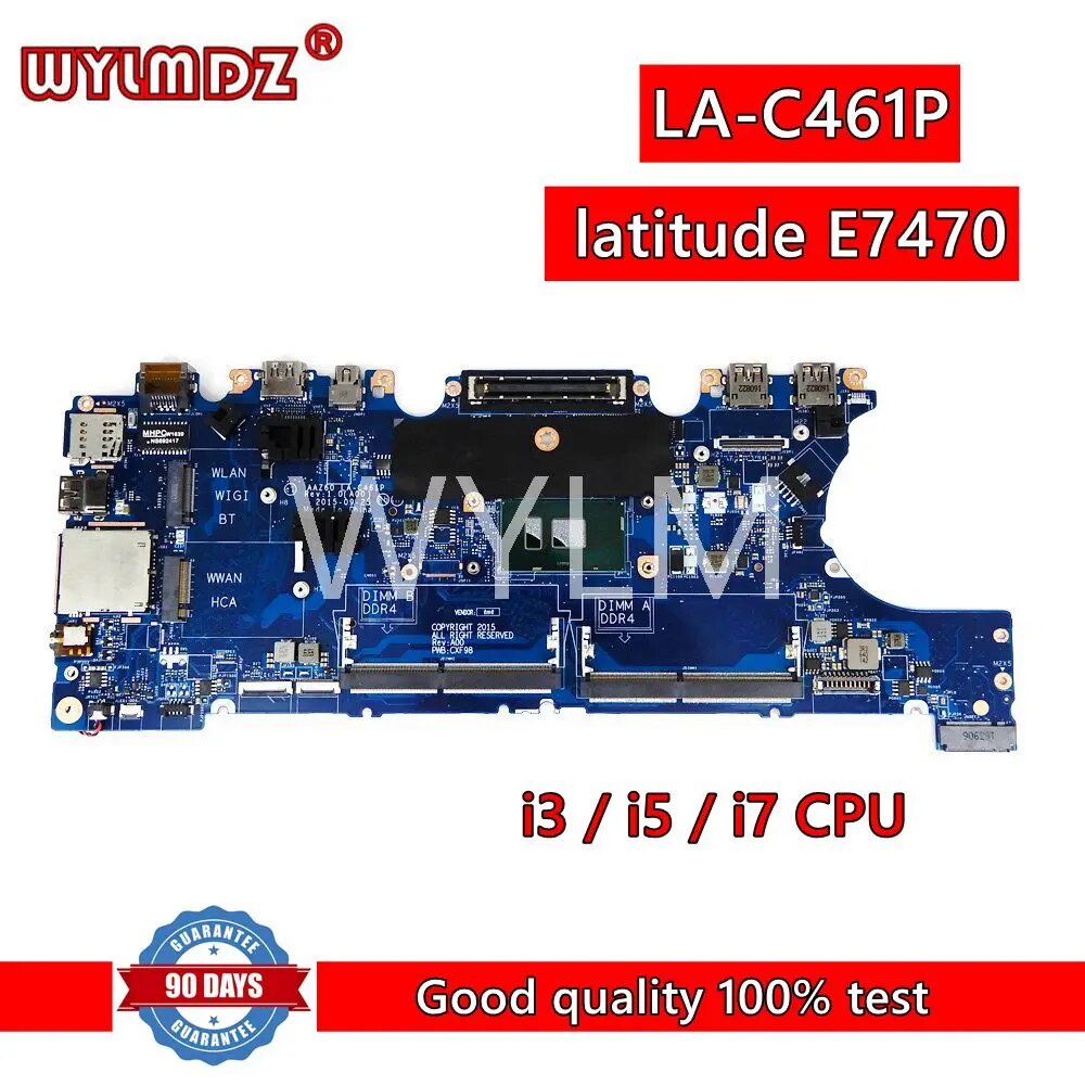 06p LA C461P I3 I5 I7 CPU Mainboard For Dell Latitude E7470 7470