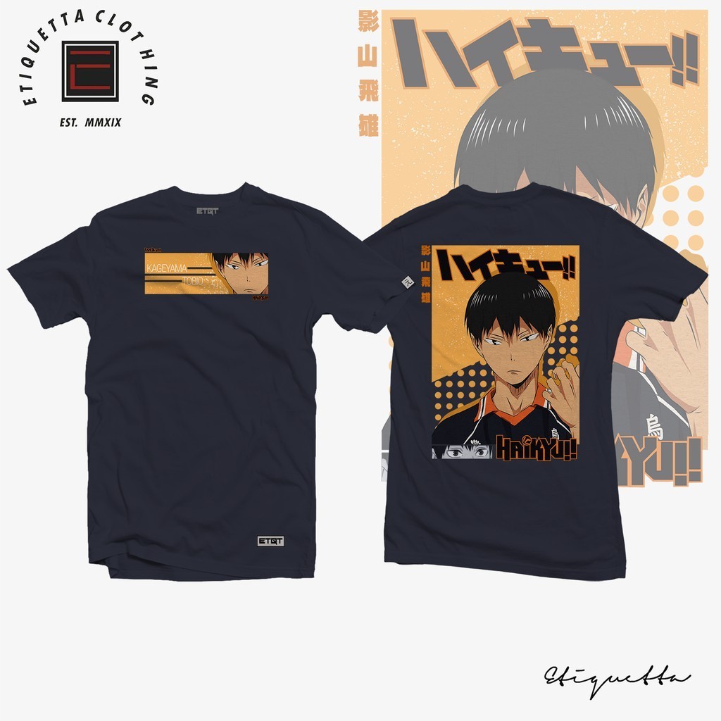 Anime Shirt Unisex Etiquetta Co Haikyuu Kageyama V2 Shopee