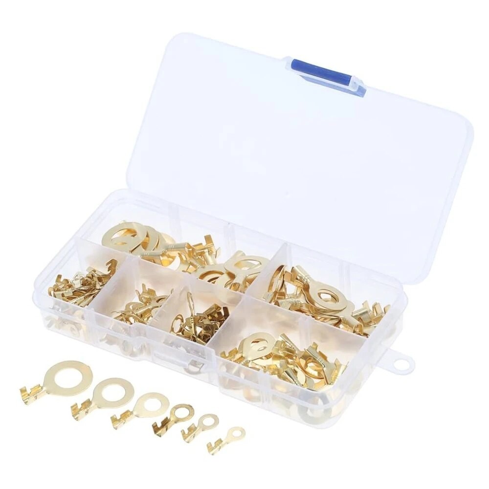 150PCS M3 M4 M5 M6 M8 M10 Ring Lugs Ring Eyes Copper Crimp Terminals