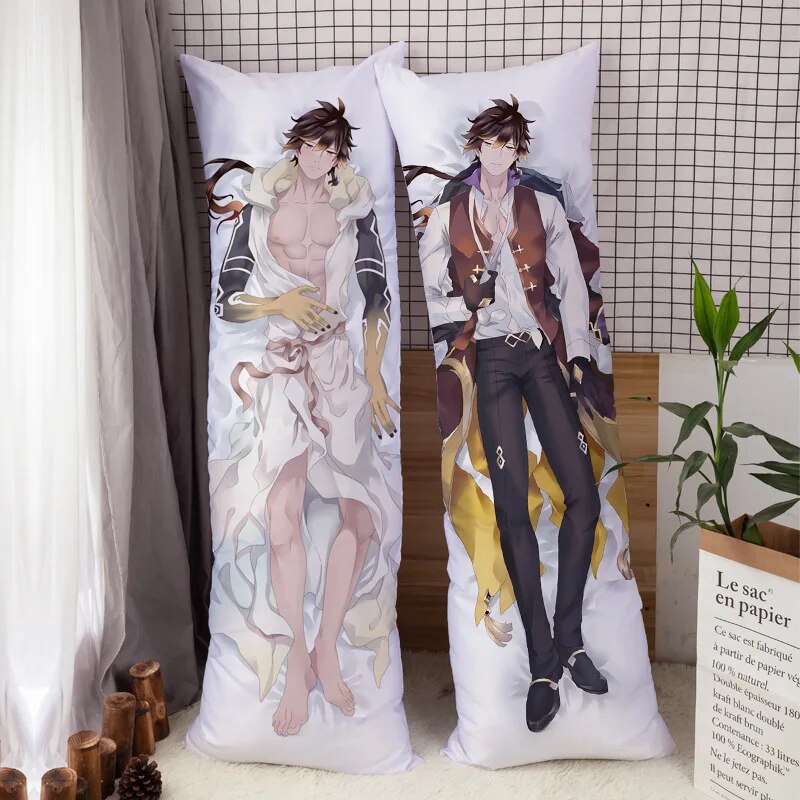 M Genshin Impact Zhongli Dakimakura Pillow Case Hugging Body Anime