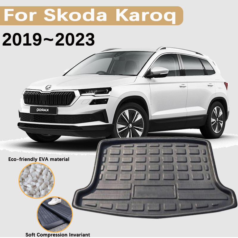 Car Trunk Floor Mat For Skoda Karoq NU7 5 Seat 2017 2023 Liner