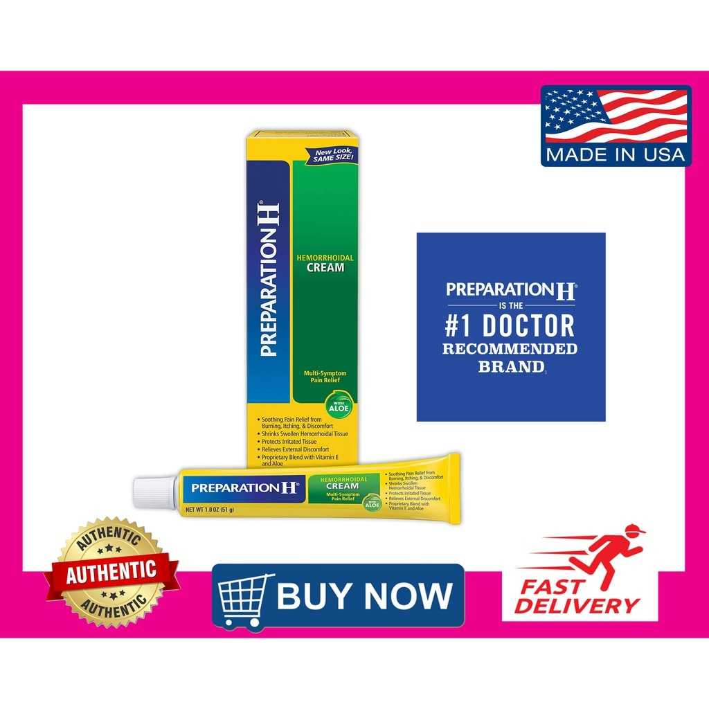 Preparation H Hemorrhoidal Cream Multi Symptom Pain Relief With Aloe