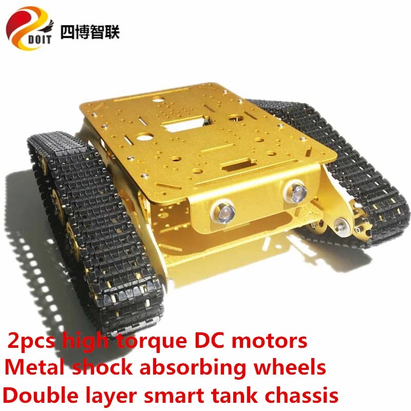 SZDOIT TSD300 Double Layer Metal Smart Crawler Robot Tank Chassis Kit