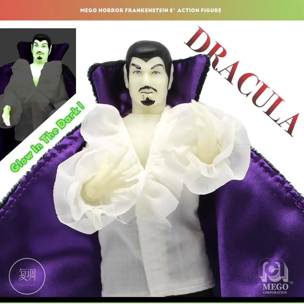 T Mego Dracula Vampire Glow In The Dark Action Figure Inch Pvc