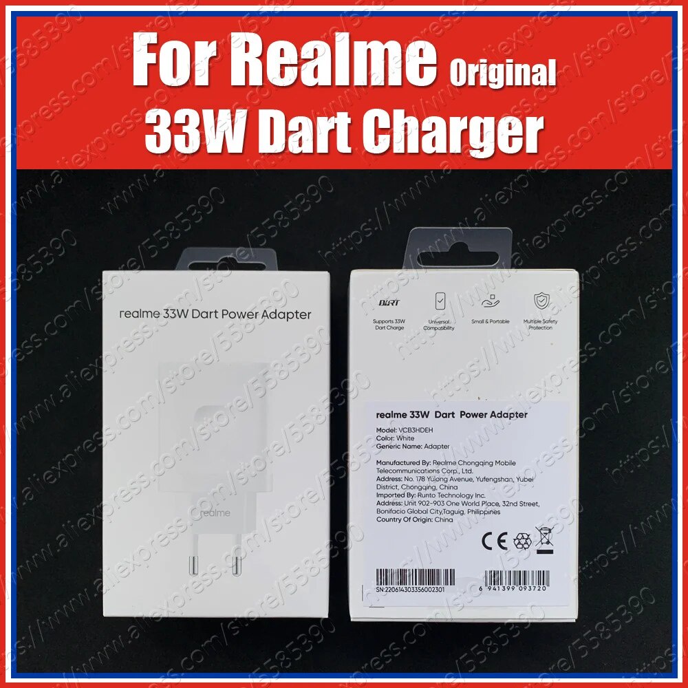 EU Version Original Realme 33W Dart Charger SuperVooc Power Adapter For