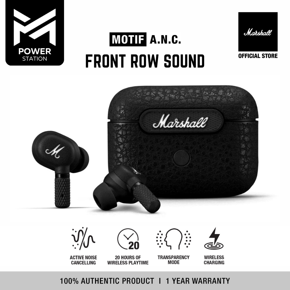 Marshall Motif ANC True Wireless Earbuds Black Bluetooth Earphone With