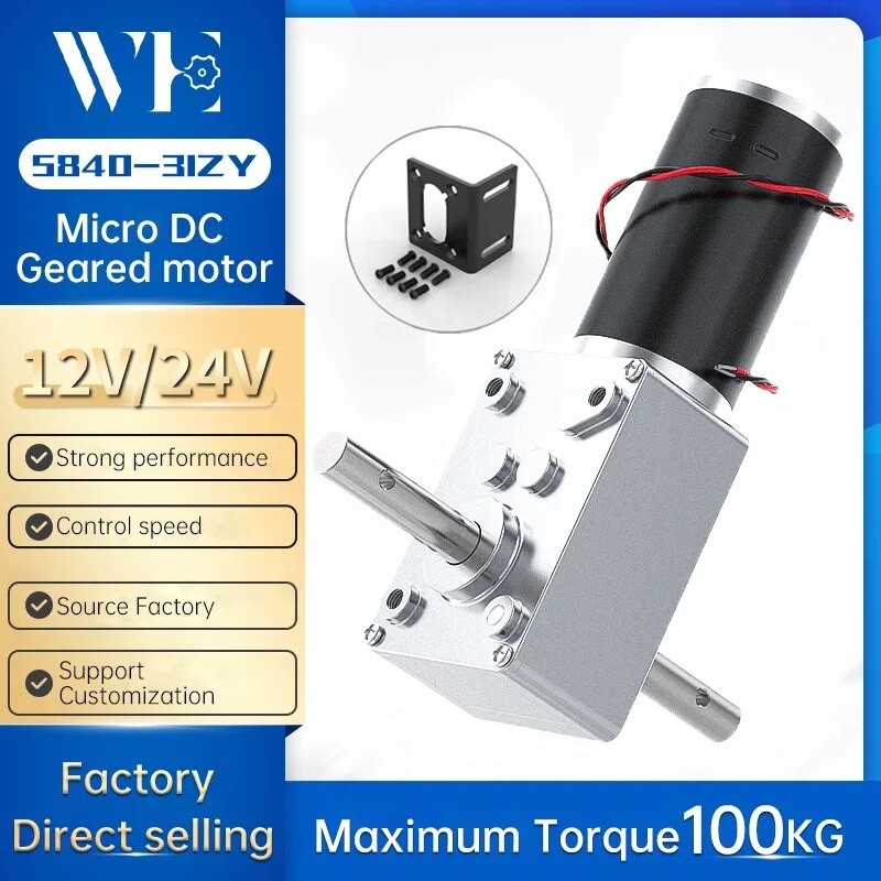 Bringsmart V Double Shaft Dc Motor Worm Gear High Torque Kg Cm