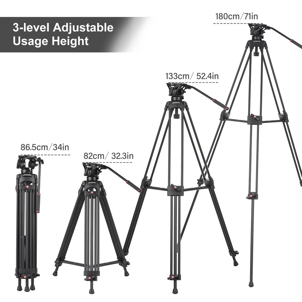 High Quality Load Height Head 10kg Extendable 360 Andoer With Tripod