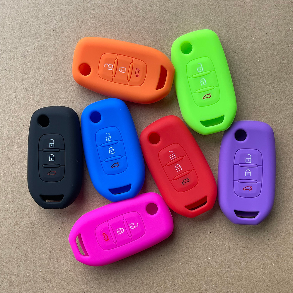 Silicone Car Key Case Button Folding Remote Control Cover For