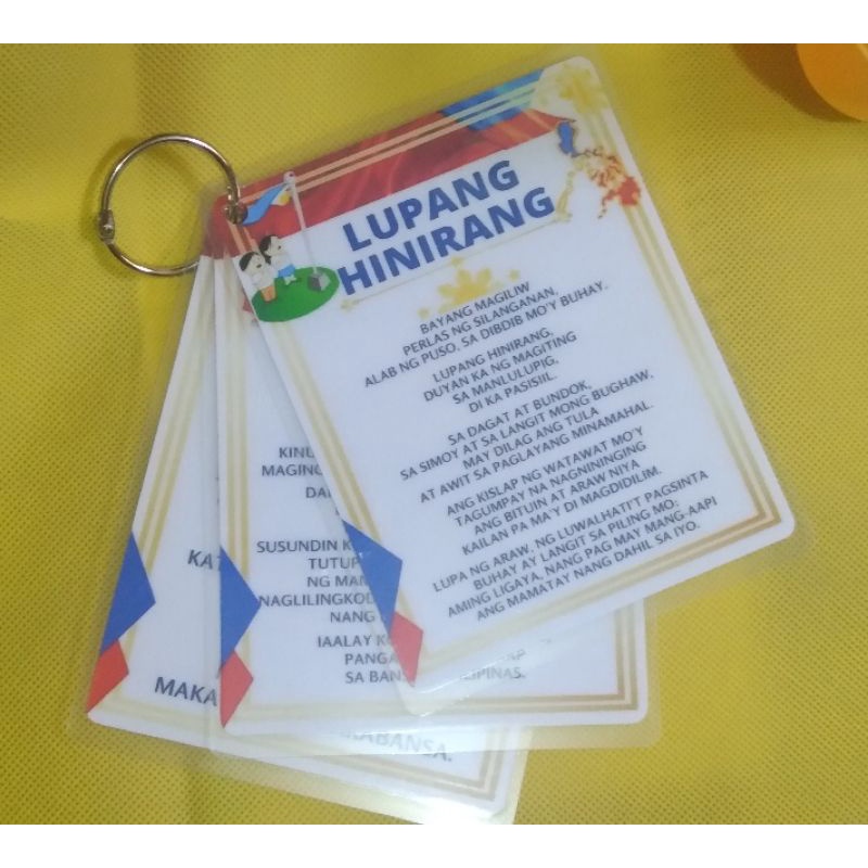 Laminated Flashcards Lupang Hinirang Panatang Makabayan Panunumpa Sa The Best Porn Website