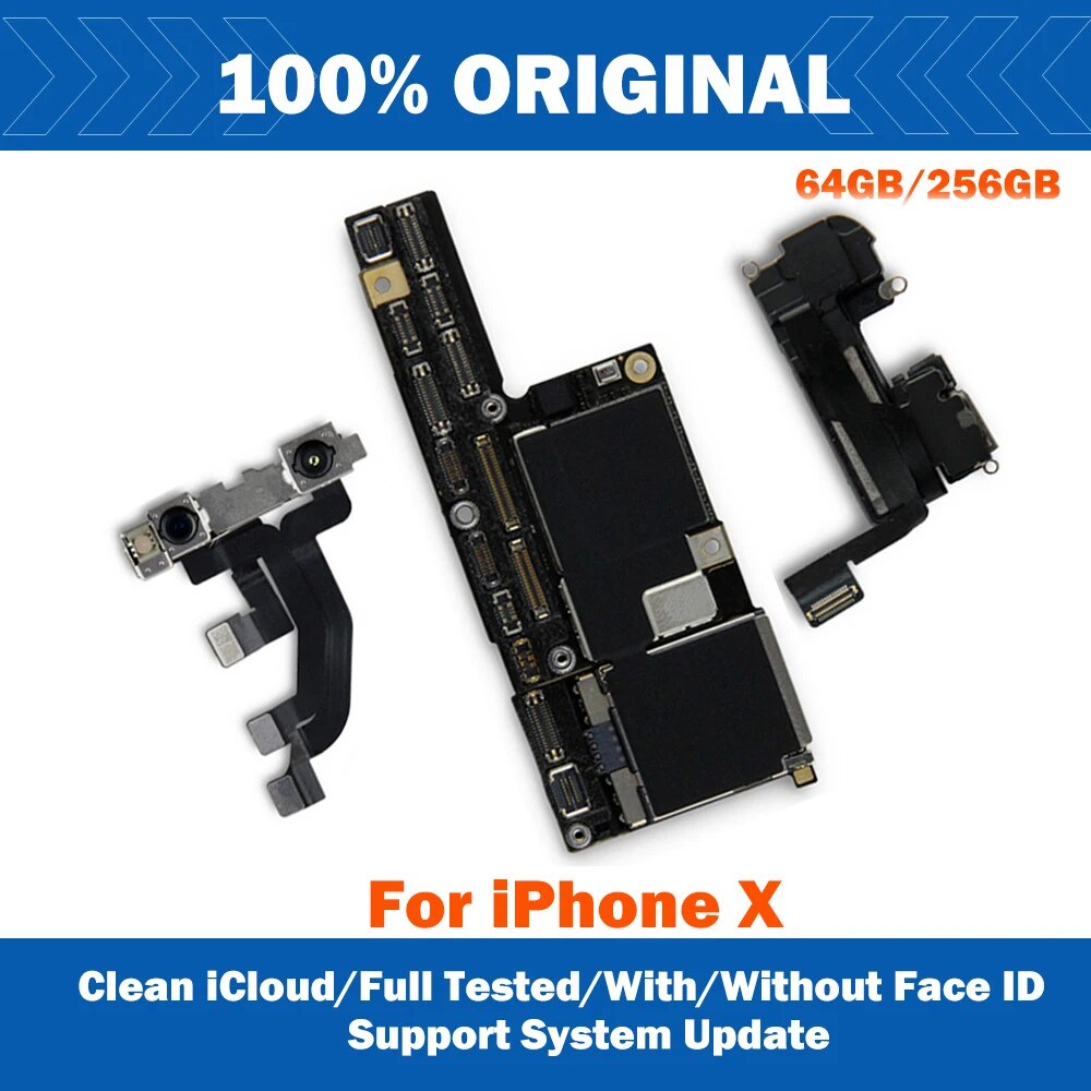 62w Original Motherboard For IPhone X XS MAX XR With Face ID Unlocked