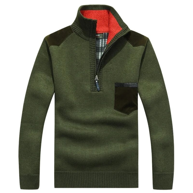 82l Winter Men S Fleece Thicker Cardigan Sweater Coat Half Fleece