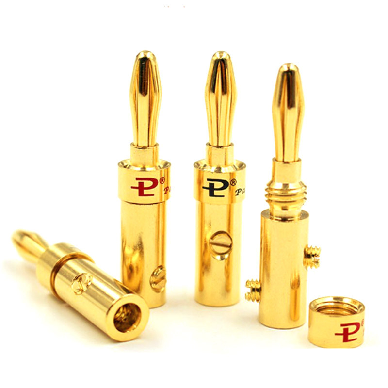 Pcs Hifi Audio Adapter Pailiccs Banana Plug Copper Gold Plated Mm