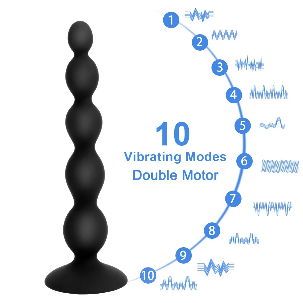 Remote Control Vibrator Anal Beads Prostate Massage 10 Speed Anal