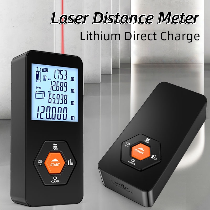 Laser Range Finder 120m Rangefinder Rechargeable Gauge Distance Gauge