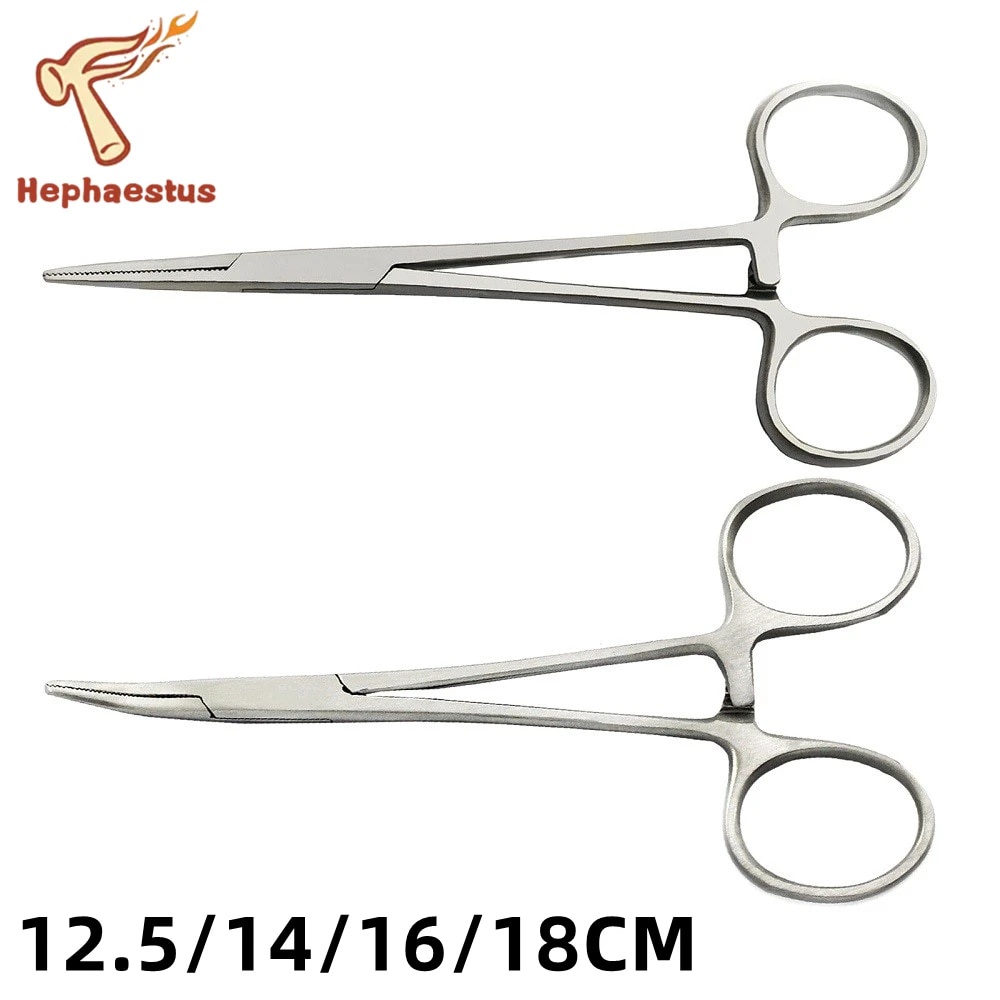 Stainless Steel Curved Tip And Straight Tip Forceps Locking Clamps