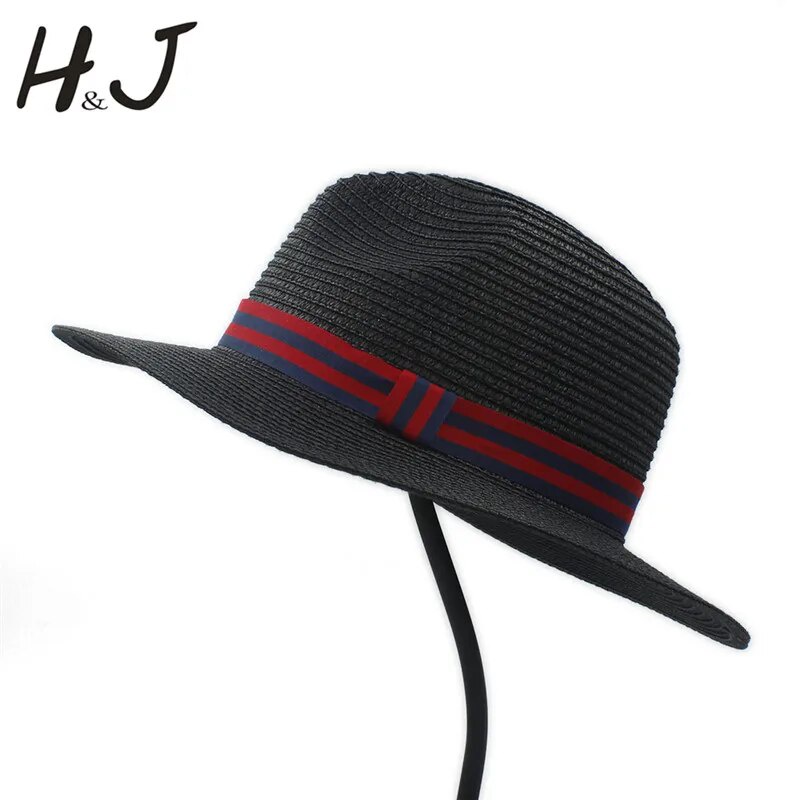 A Retro Women Men Summer Toquilla Straw Sun Hat For Elegant Lady Wide