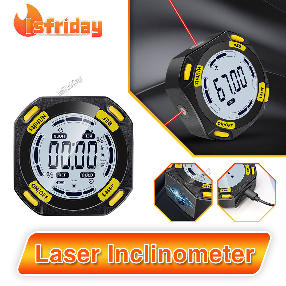 Green Laser Digital Protractor Angle Measure Inclinometer 5 Side