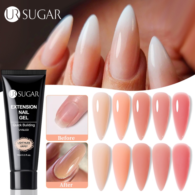 UR SUGAR Quick Extension Gel Polish Pink Nude Color Nail Poly Gel Semi