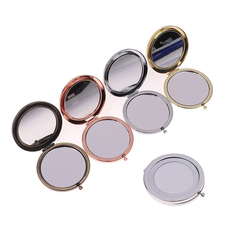 Women S Mini Round Makeup Mirror Portable Double Sided Cosmetic Mirror