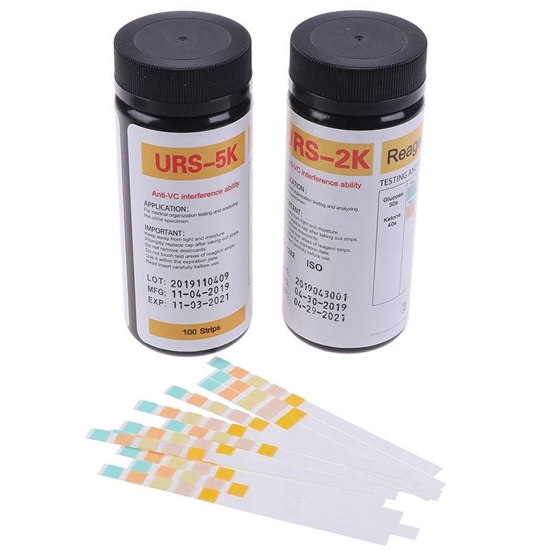 100Pcs URS 2K URS 5K Glucose PH Protein Ketone Blood Urine Test Strip