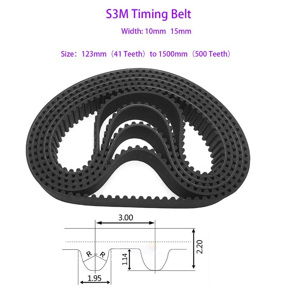 Pcs Perimeter Mm Mm S M Black Rubber Closed Loop Timing Belt