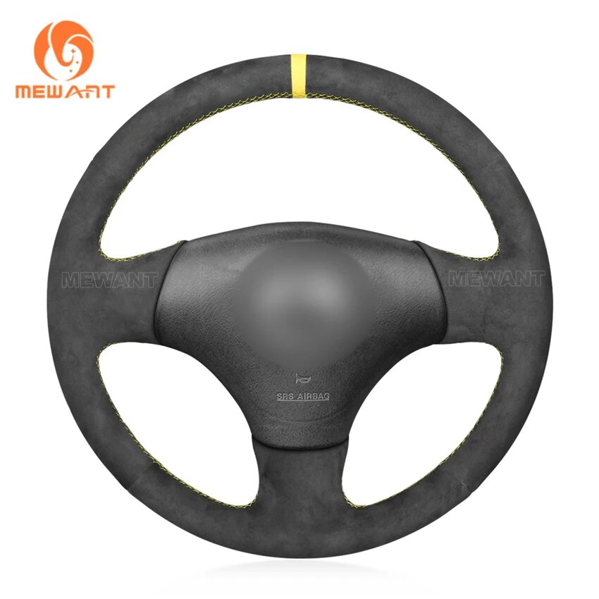 Y Mewant Black Alcantara Car Steering Wheel Cover Braid For Mazda Mx