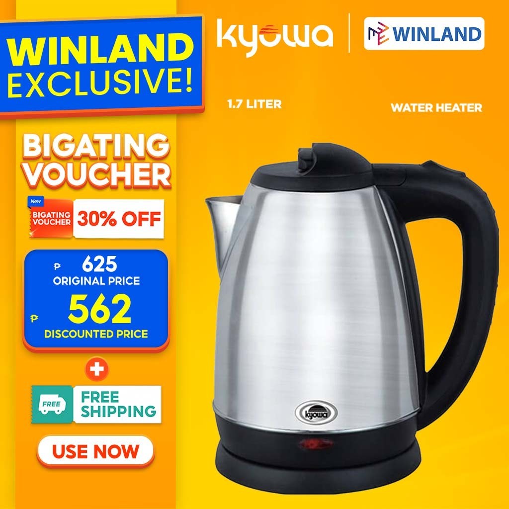 Kyowa By Winland Stainless Steel Electric Kettle Water Heater 1 7L KW