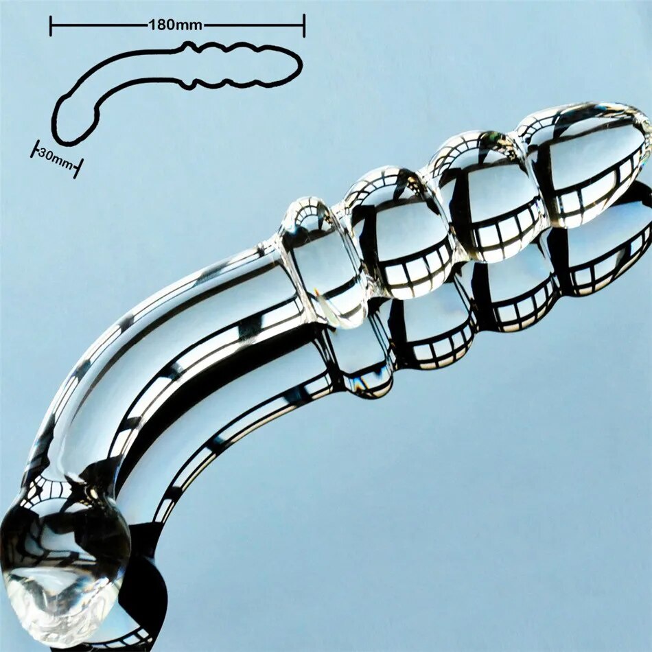 Pyrex Glass Dildo Artificial Penis Dick Crystal Anal Bead Butt Plug