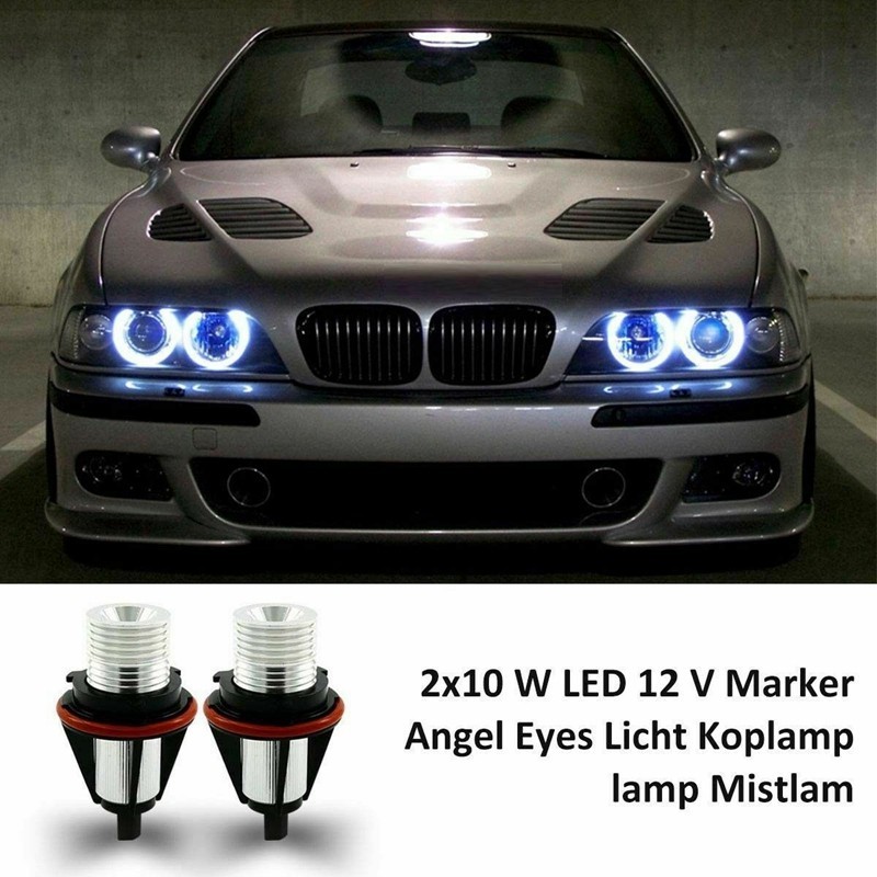 Pair K White Led Angel Eye Marker Halo Light Bulbs Lamps For Bmw