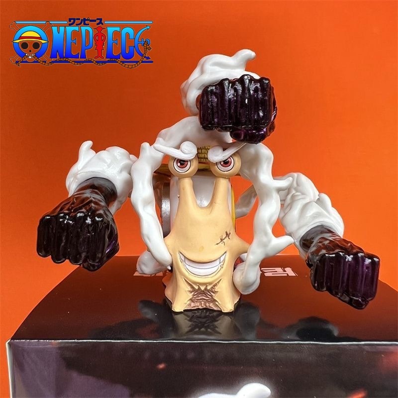 ღNew Anime One Piece Nika Luffy Gear 5 Den Den Mushi Pvc Action Figure