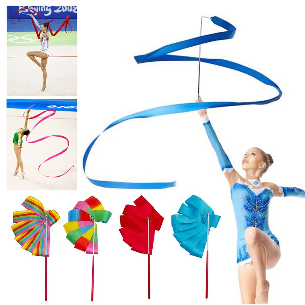 M M Colorful Gym Ribbons Dance Ribbon Rhythmic Art Gymnastic Ballet