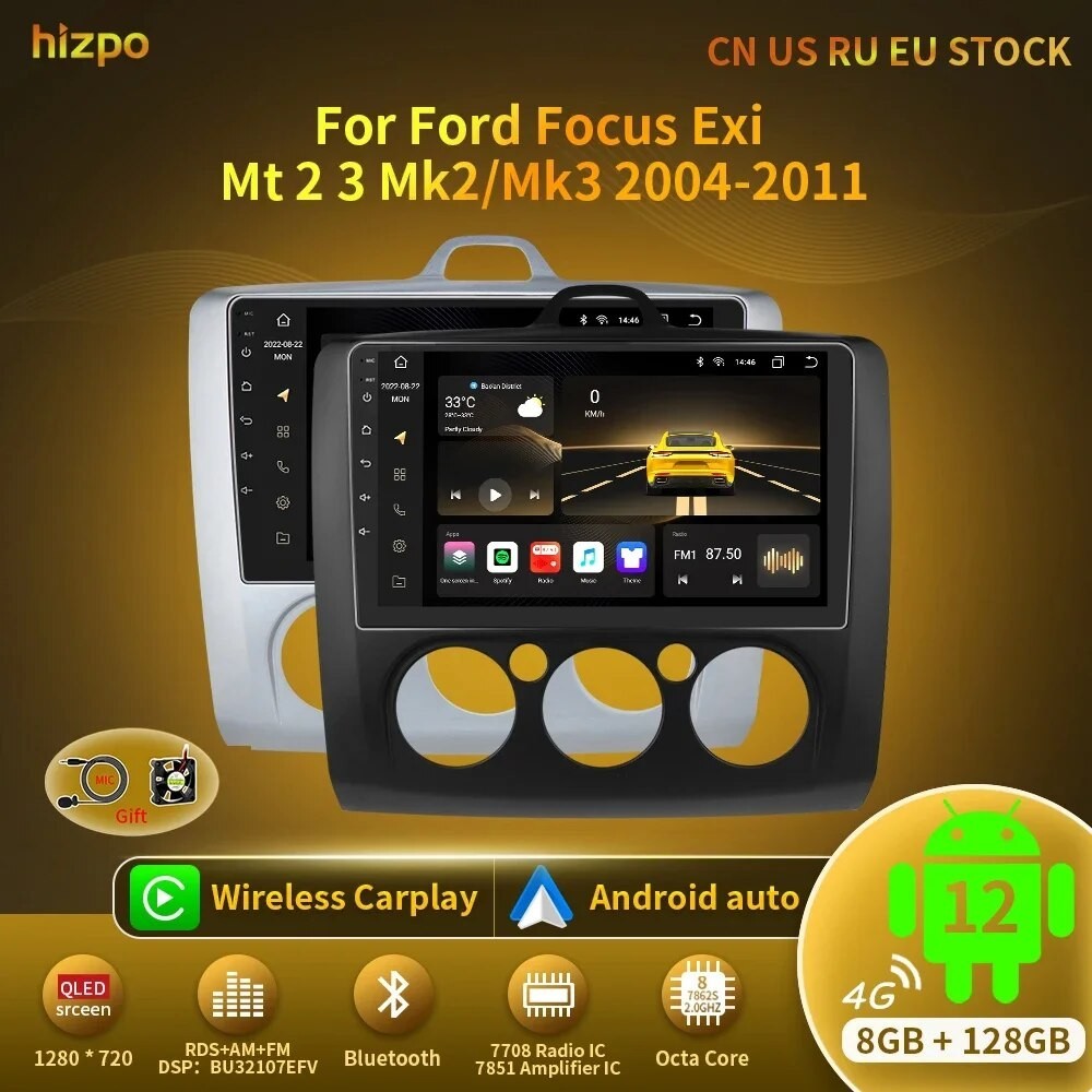 Hizpo 9 2 Din 4G WiFi Car Radio For Ford Focus Exi MT Mk2 MK3 2004