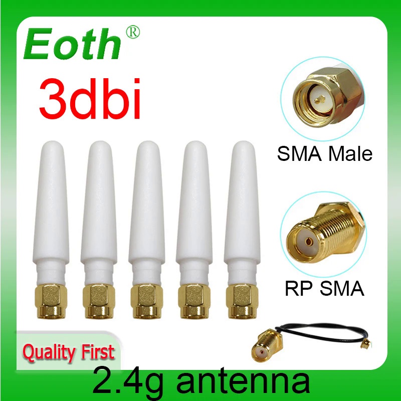 BO4R EOTH 2 4g Antenna 3dbi Sma Male Wlan Wifi 2 4ghz Antene IPX Ipex 1