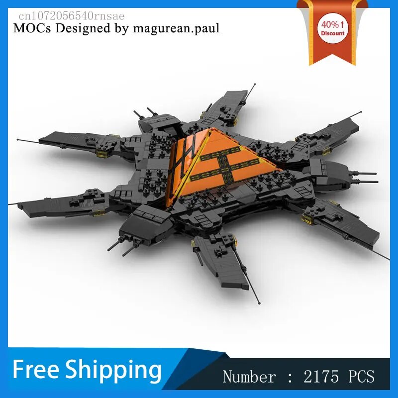 MOC Building Blocks Spaceship Mothership Pyramid Battleship DIY Bricks