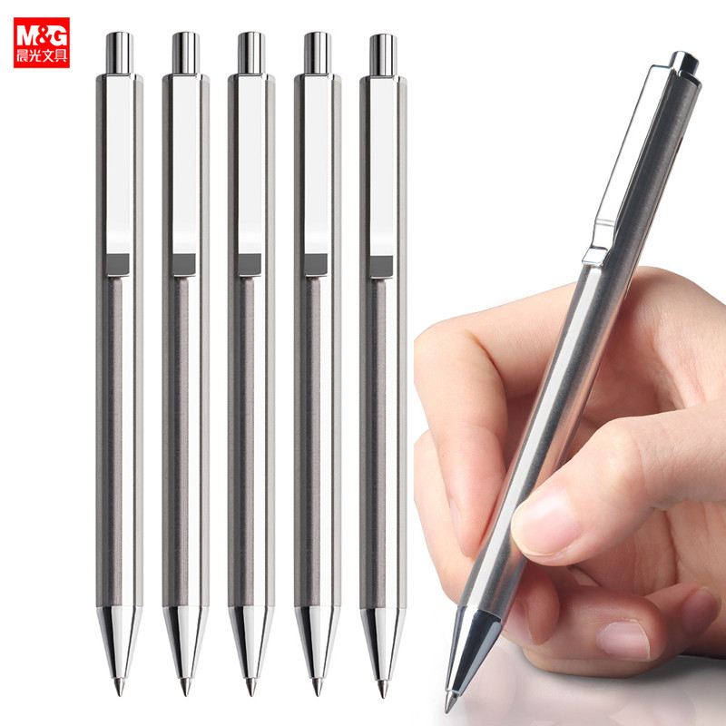 M G Retractable Stainless Steel Liquid Gel Pens Mm Fine Point Bullet