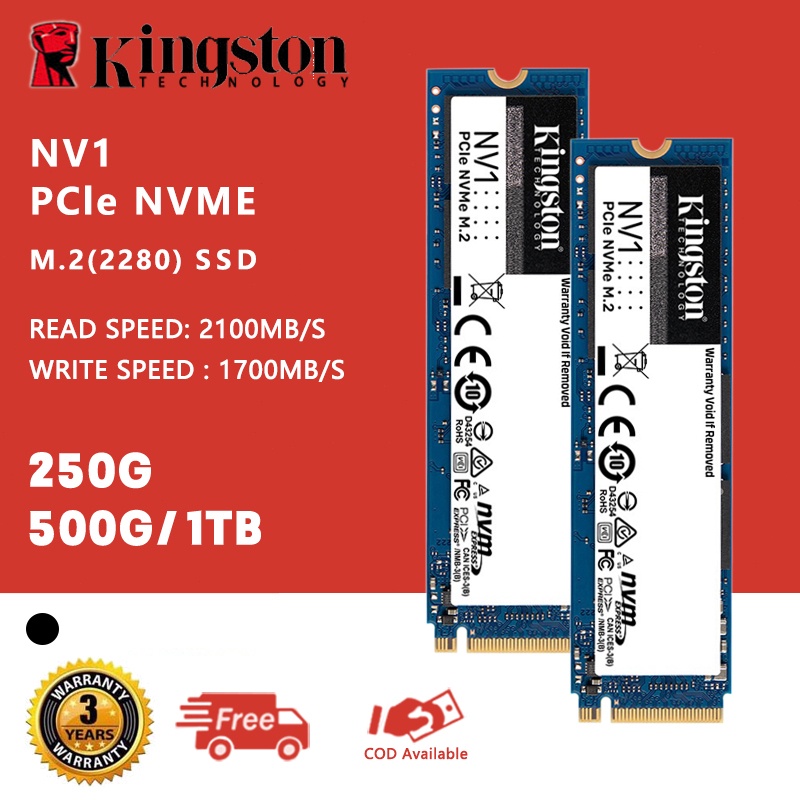 Kingston NV1 M 2 Nvme SSD 250GB 500GB 1TB PcIe 2280 Solid State Hard