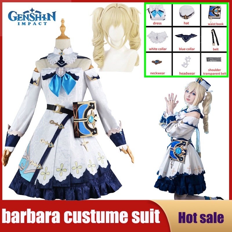 Game Genshin Impact Barbara Cosplay Costume Girls Princess Dresses