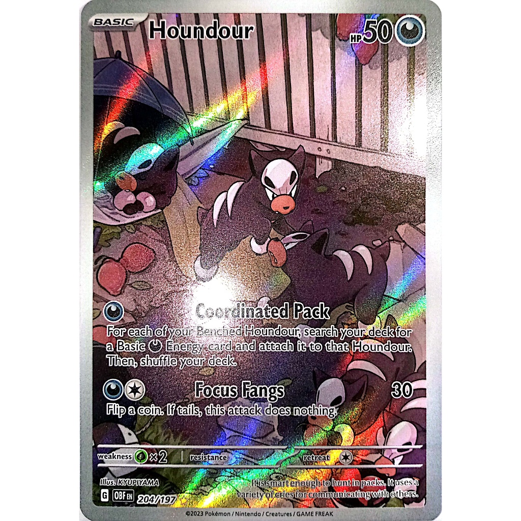 Pokemon Tcg Houndour Obsidian Flames Rare Full Illustration