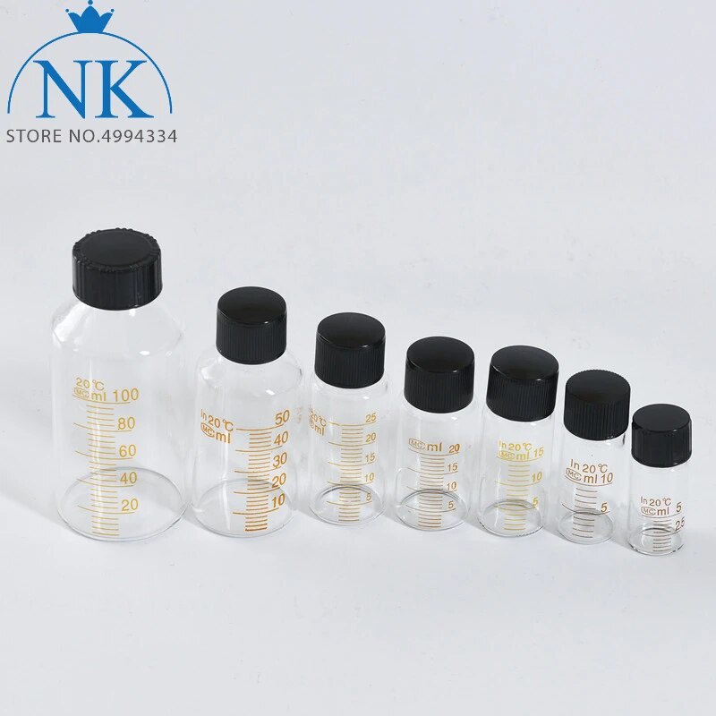 유5ml to 1000ml Lab Graduated Round Borosilicate Glass Reagent Bottle