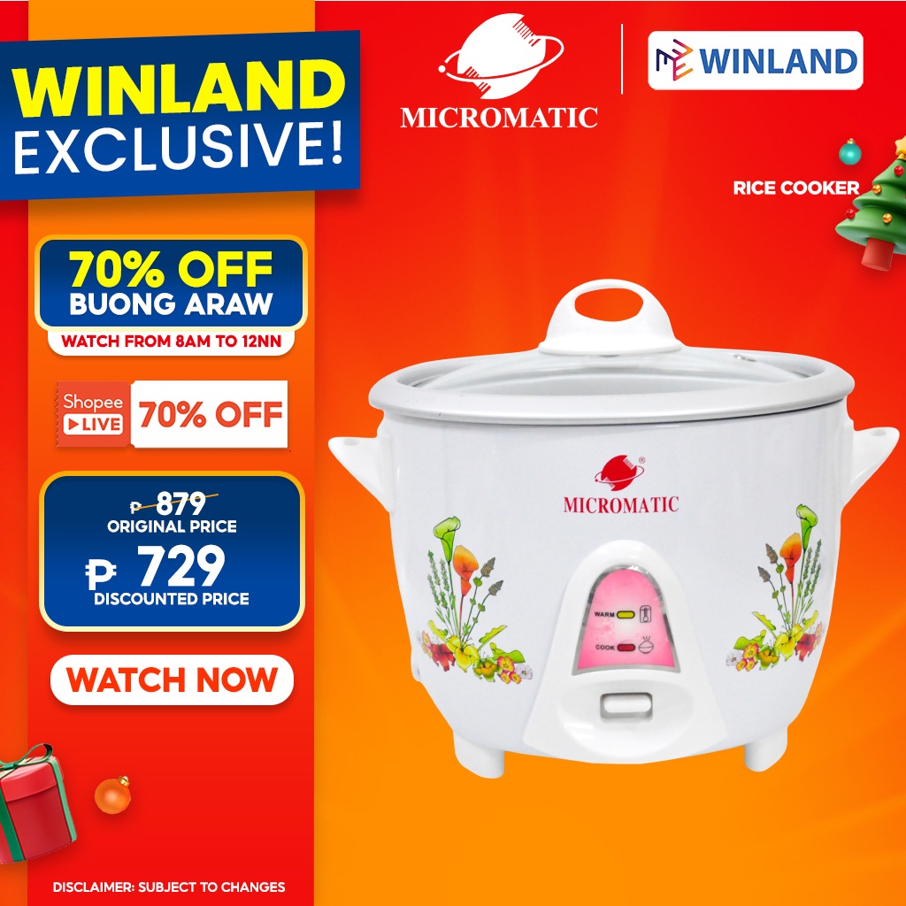 Micromatic By Winland Rice Cooker L Cups Of Rice Watts Flower