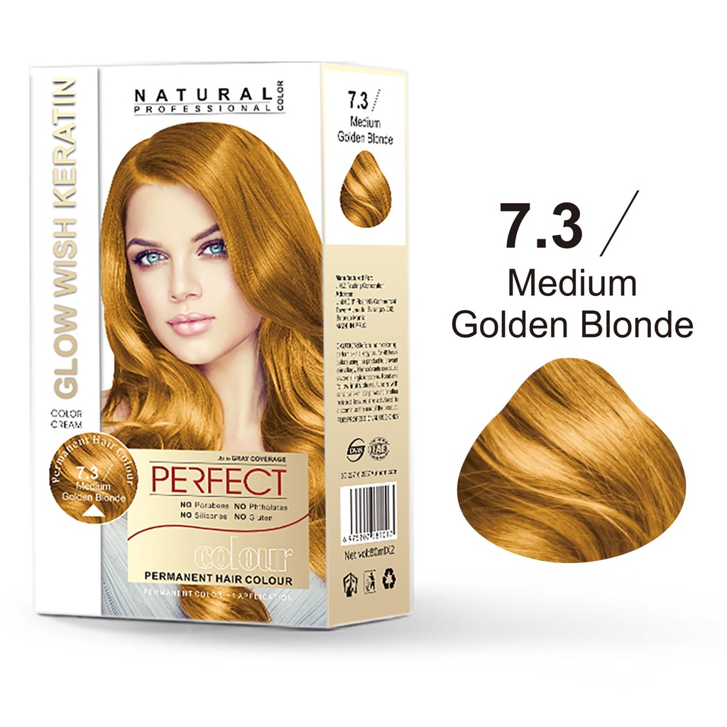 Medium Golden Blonde Permanent Hair Color Set Glow Wish Keratin