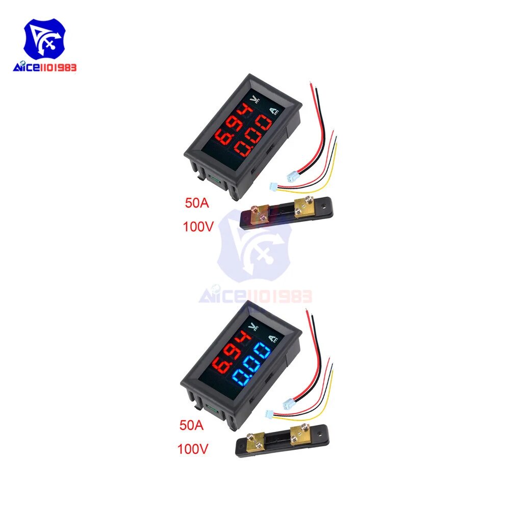 44I Mini Digital Voltmeter Ammeter 0 56 Panel Dual LED 3 Bit Display DC