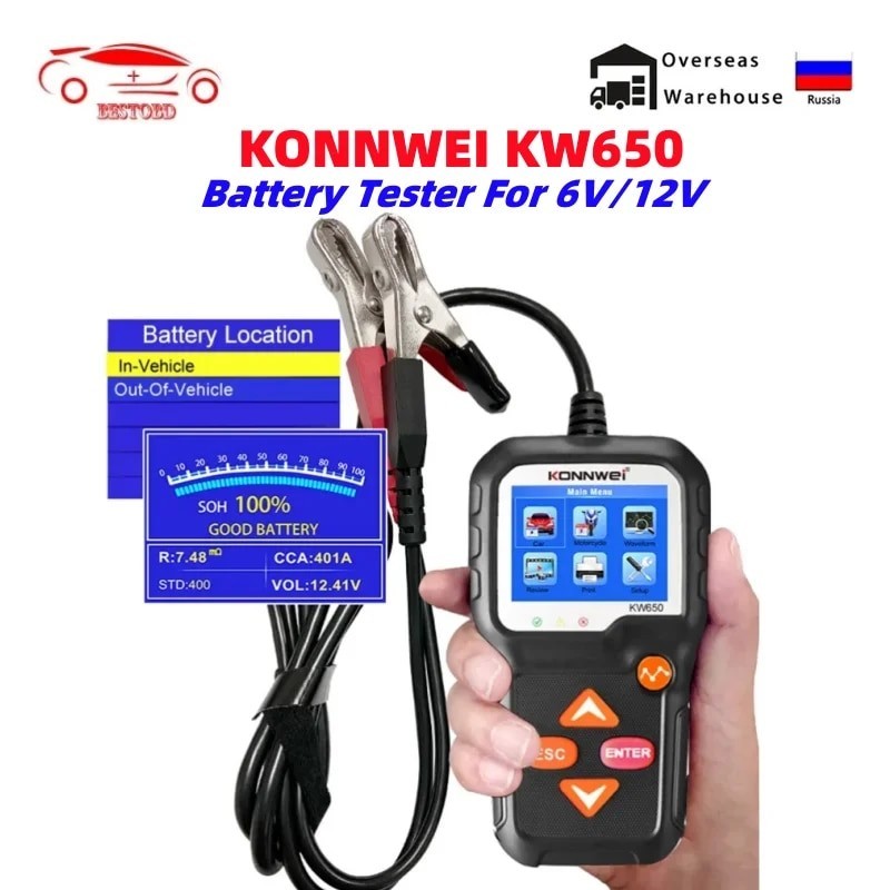 Konnwei Kw Car Motorcycle Battery Tester V V Battery System