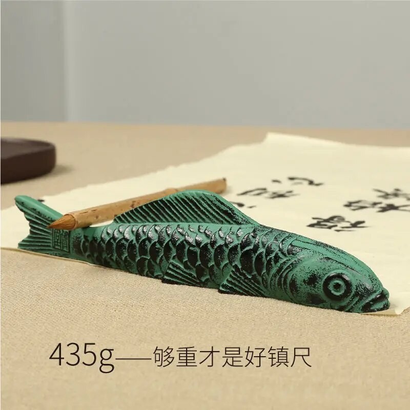 46Q Han Ink Carp Town Ruler Paperweight Calligraphy Creative Small