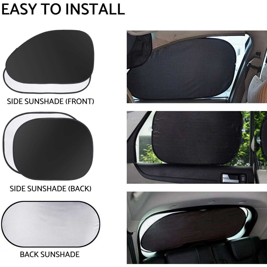 Pcs Car Sunshade Sun Shade Front Rear Whole Window Film Windshield