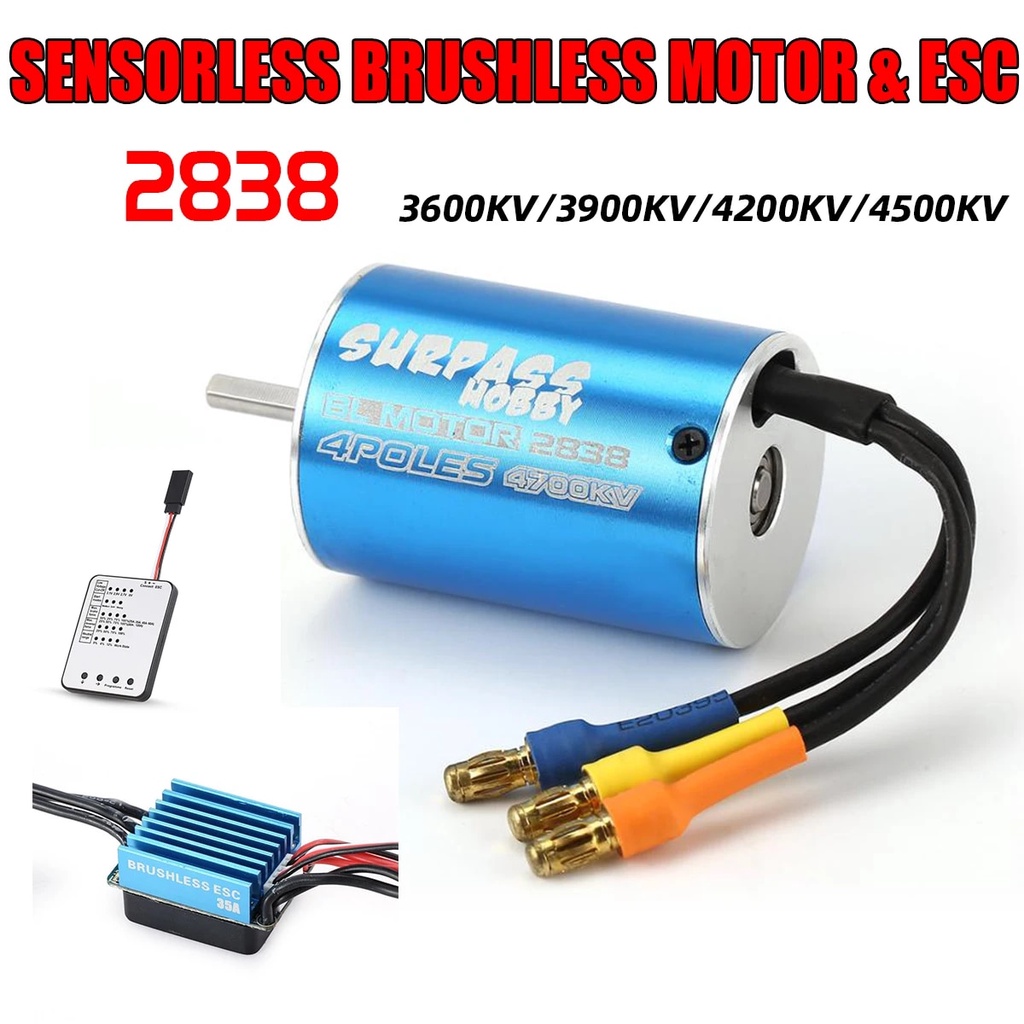 웃2838 3600KV 4500KV 4P Sensorless Brushless Motor 35A Brushless ESC