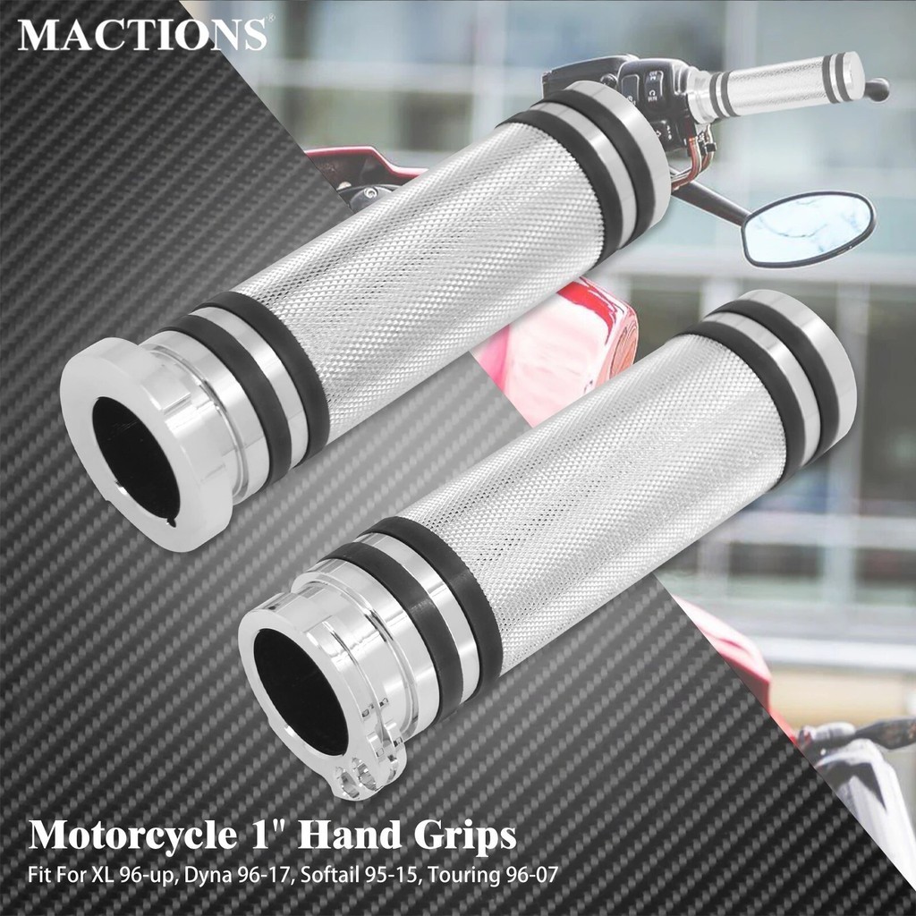 2PCS Motorcycle 1 25mm Handle Bar Hand Grips CNC Aluminum For Harley