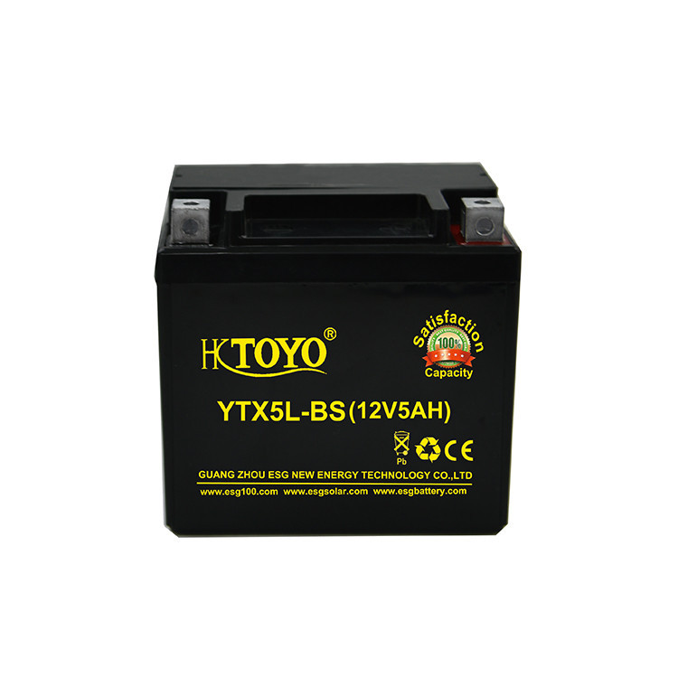 New Model 12V 5AH Long Starting 220CCA Motorcycle Battery 5L BS